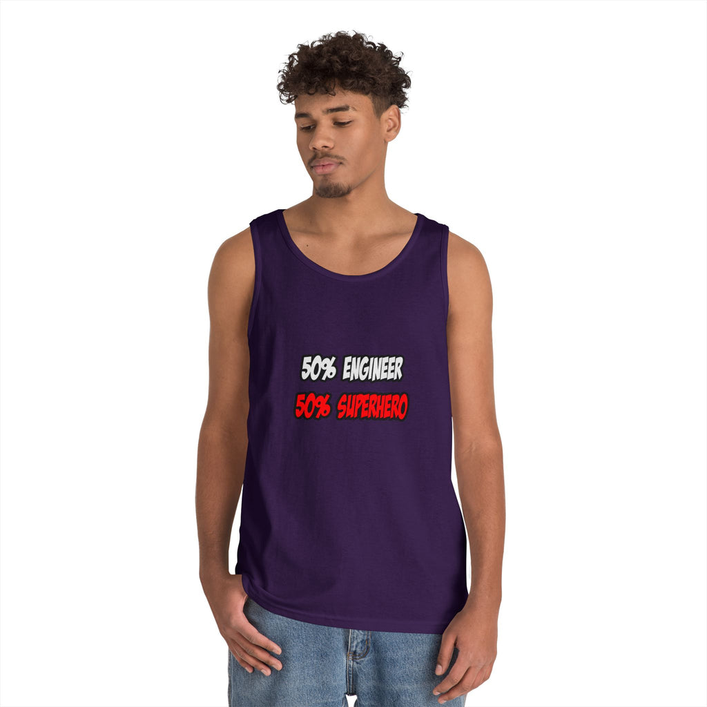 Half Engineer...Half Superhero - Unisex Heavy Cotton Tank Top