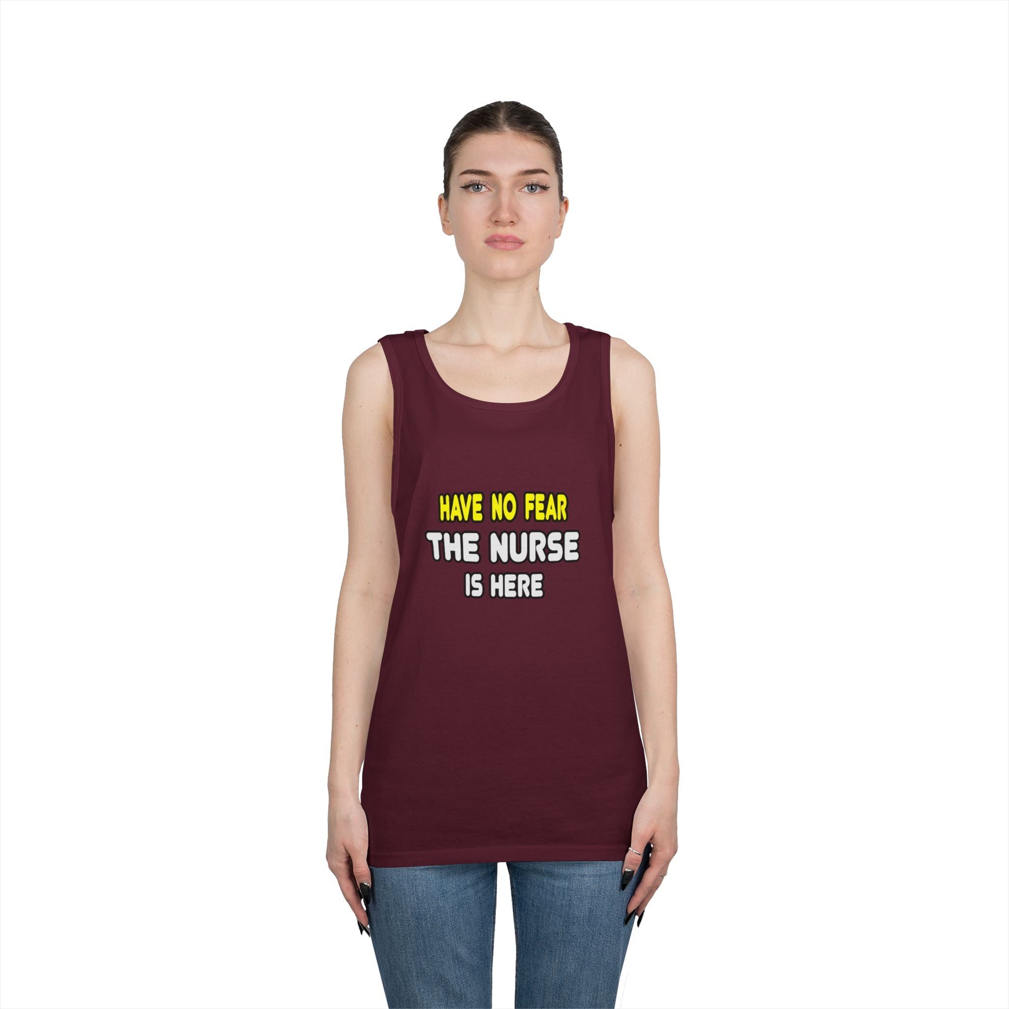 Have No Fear, The Nurse Is Here - Unisex Heavy Cotton Tank Top