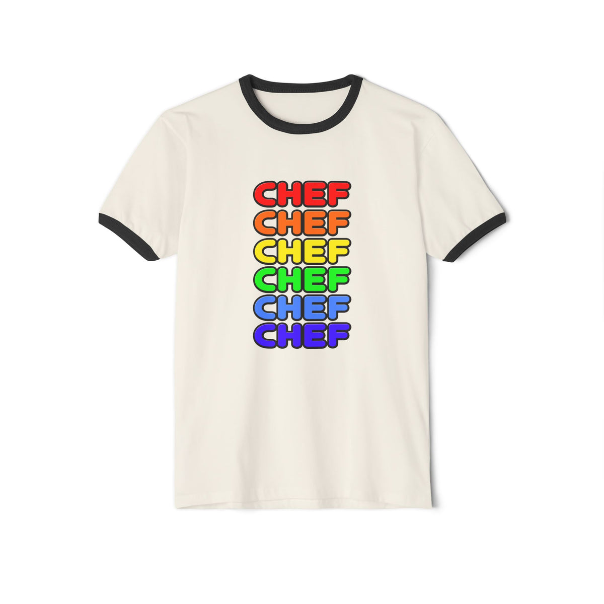 Rainbow Chef - Unisex Cotton Ringer T-Shirt
