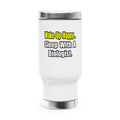 Sleep With Biologist - Stainless Steel Travel Mug with Handle, 14oz