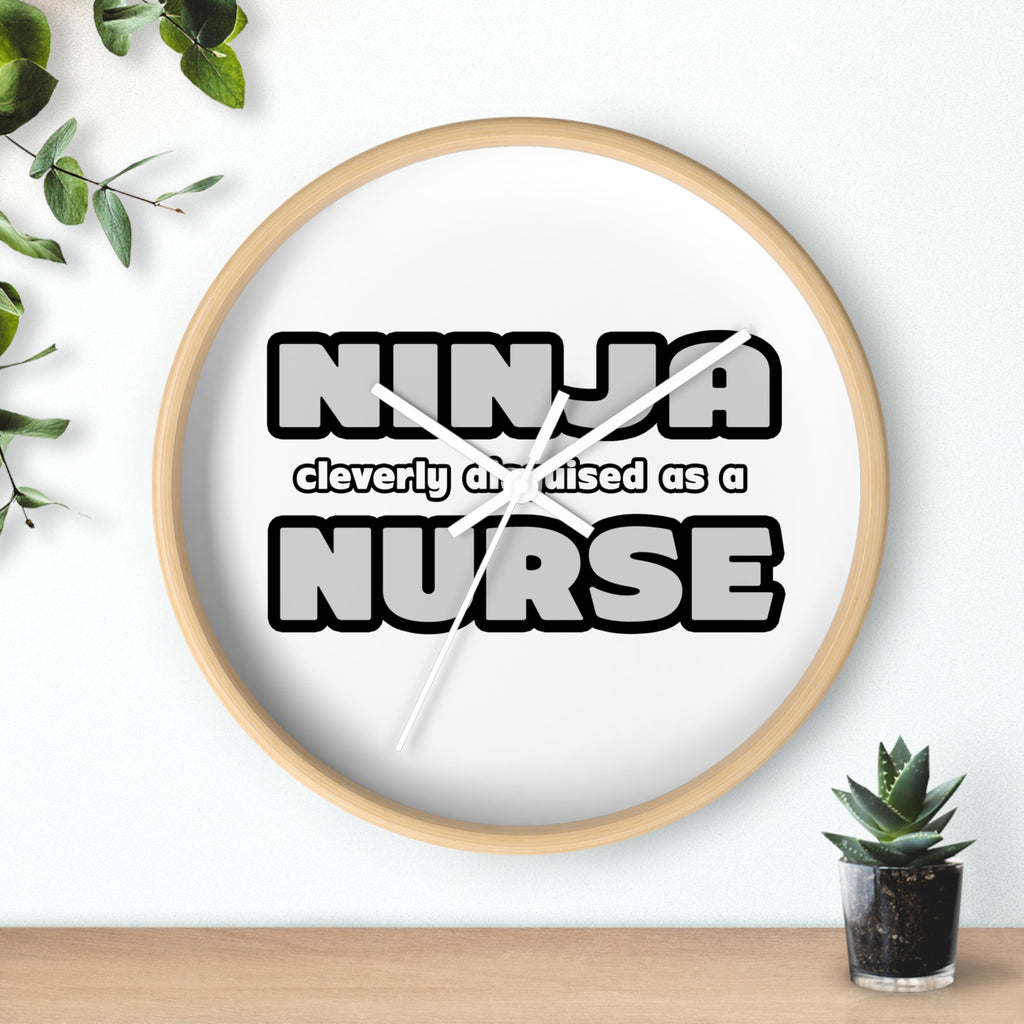 Ninja Cleverly Disguised As A Nurse - Wall Clock