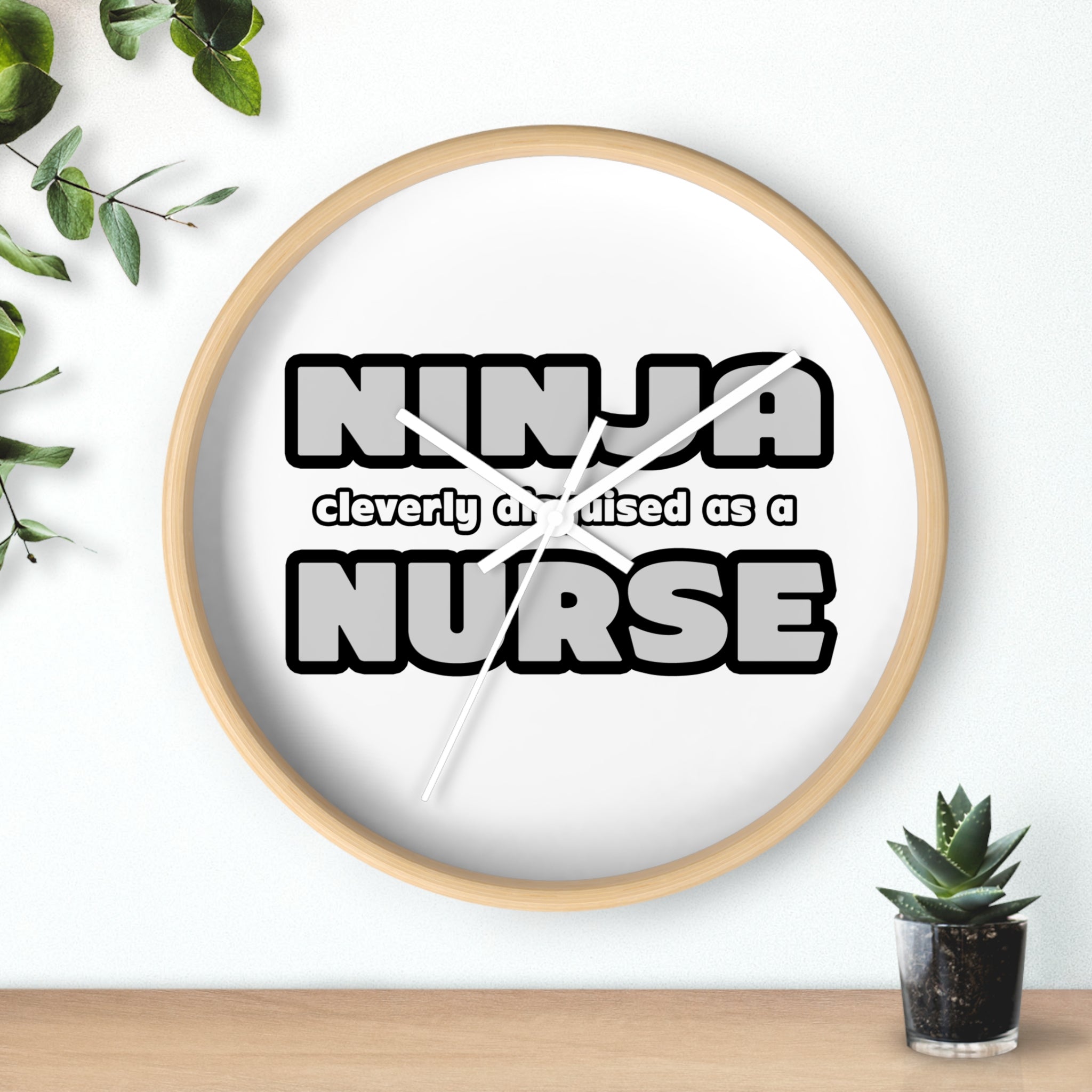 Ninja Cleverly Disguised As A Nurse - Wall Clock
