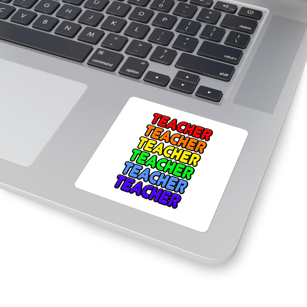Rainbow Teacher - Square Stickers