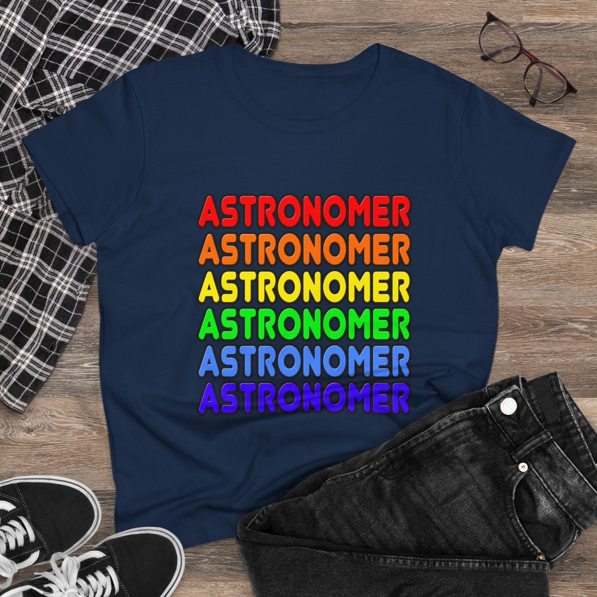 Rainbow Astronomer - Women's Midweight Cotton Tee