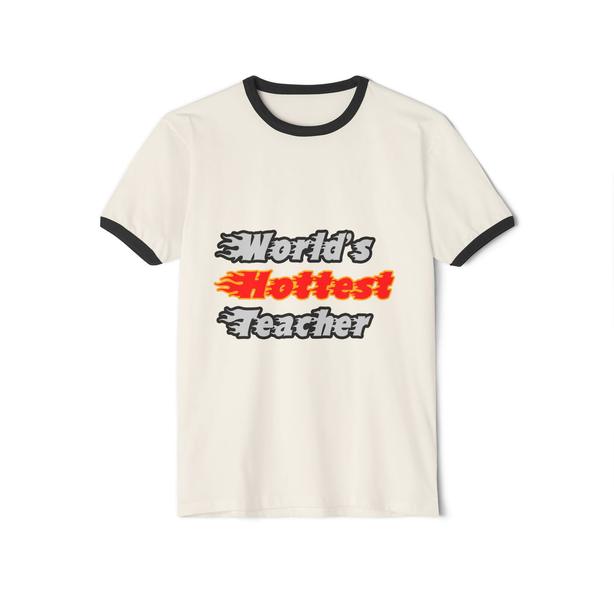 World's Hottest Teacher - Unisex Cotton Ringer T-Shirt