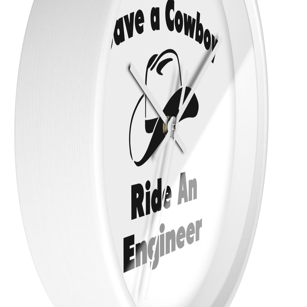 Save a Cowboy .. Ride an Engineer - Wall Clock