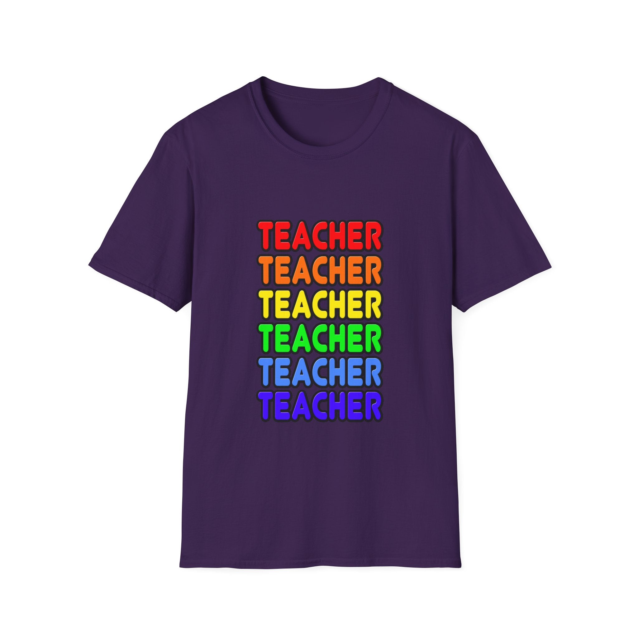 Rainbow Teacher - Unisex Softstyle T-Shirt