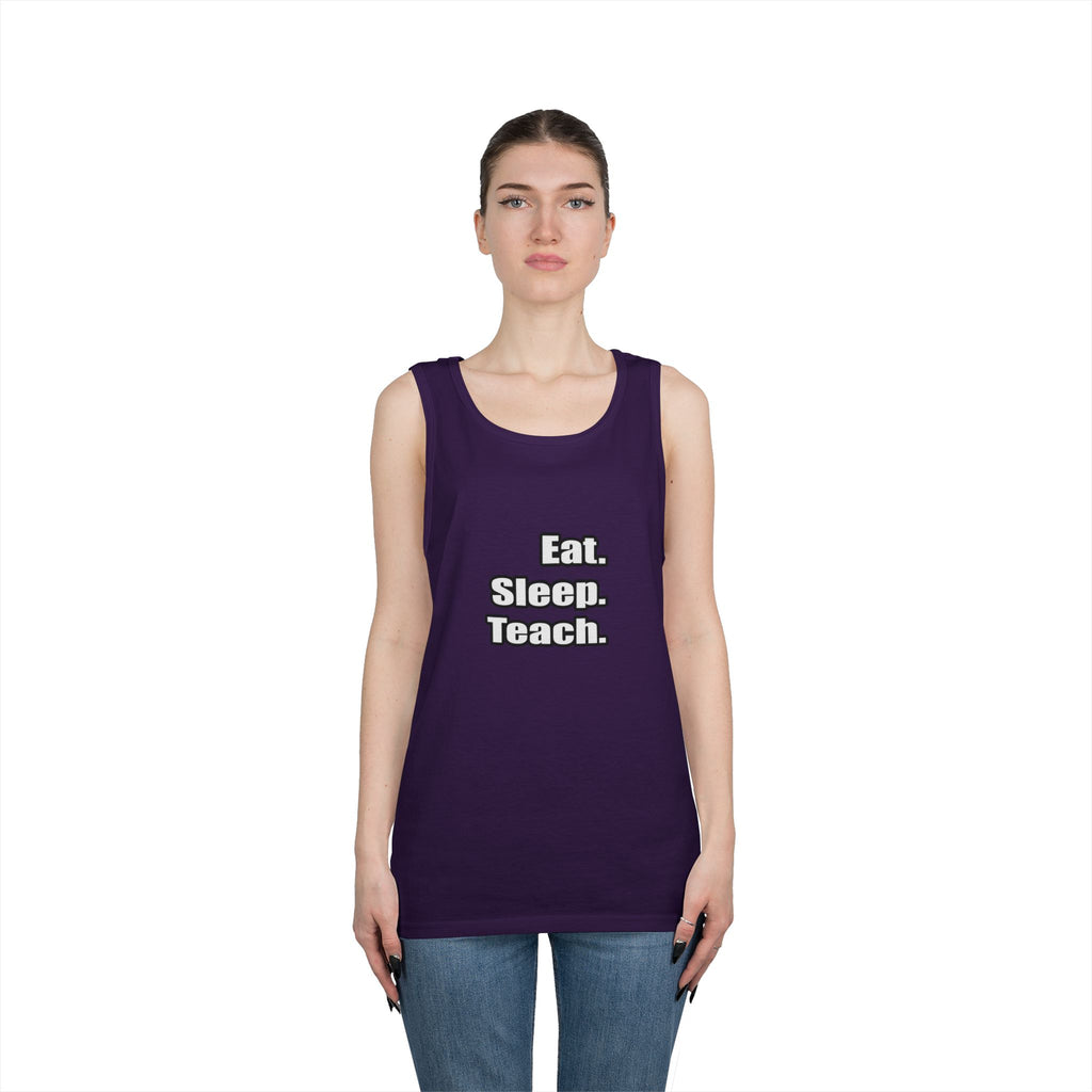 eat sleep teach - Unisex Heavy Cotton Tank Top
