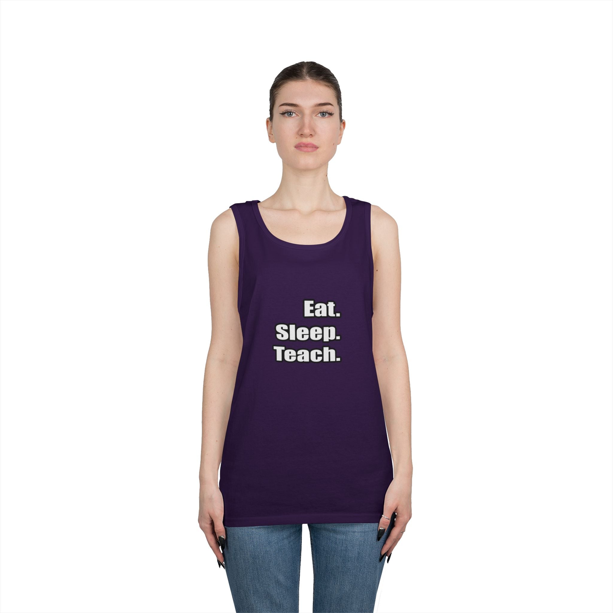 eat sleep teach - Unisex Heavy Cotton Tank Top