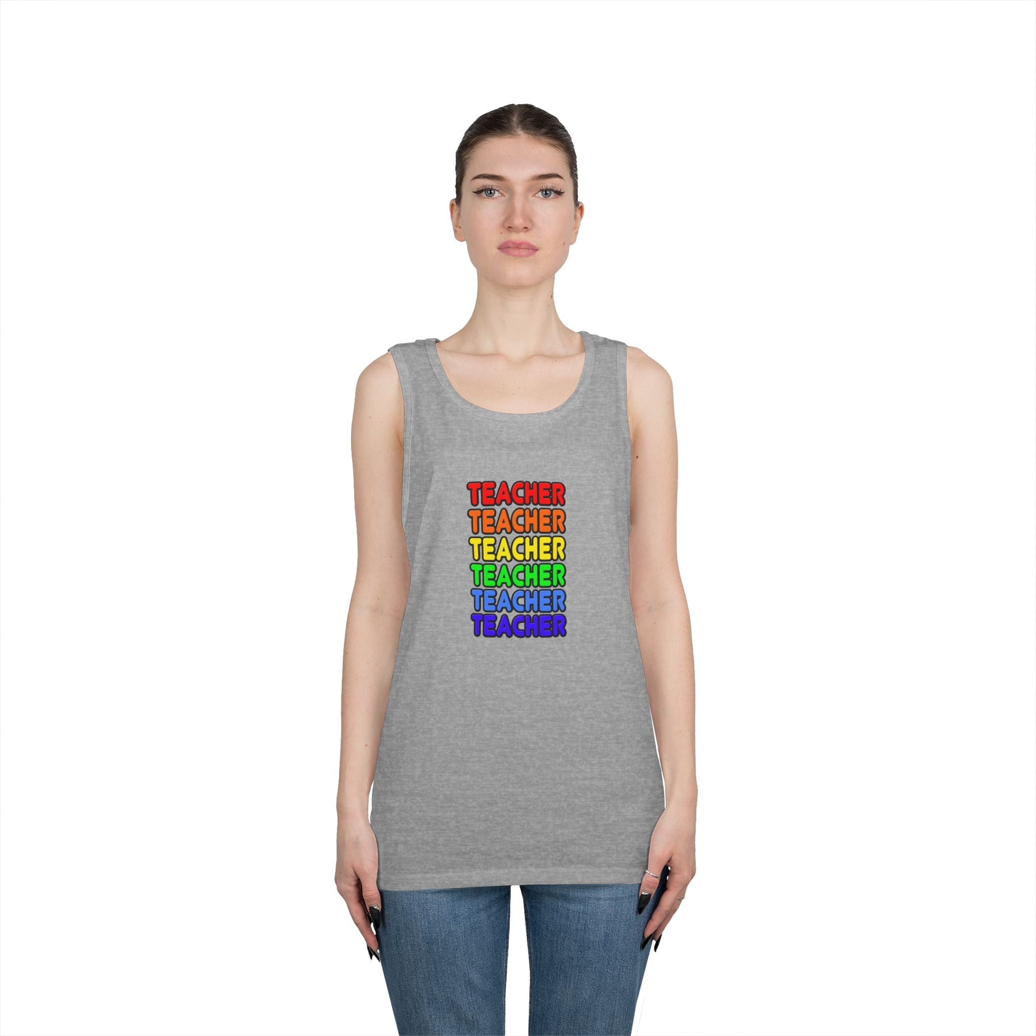 Rainbow Teacher - Unisex Heavy Cotton Tank Top
