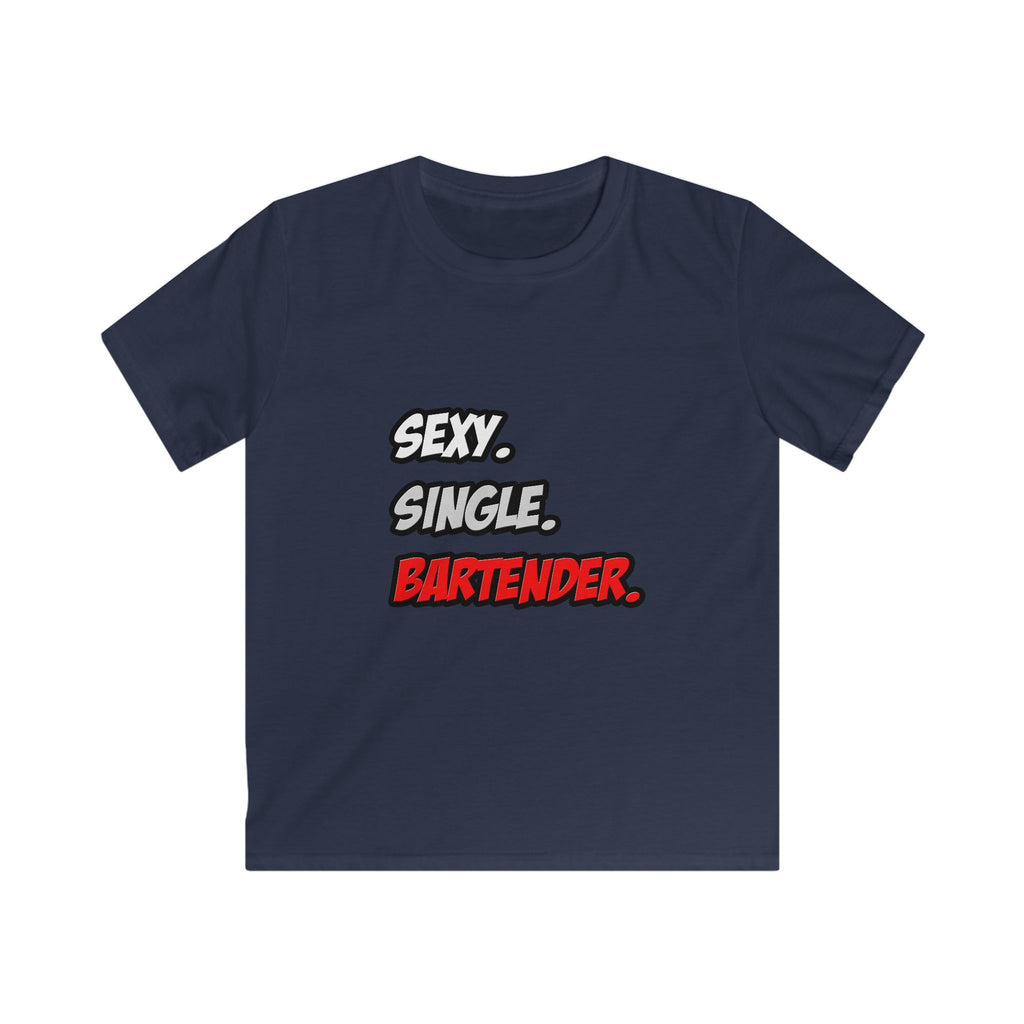 Sexy. Single. Bartender - Kids Softstyle Tee
