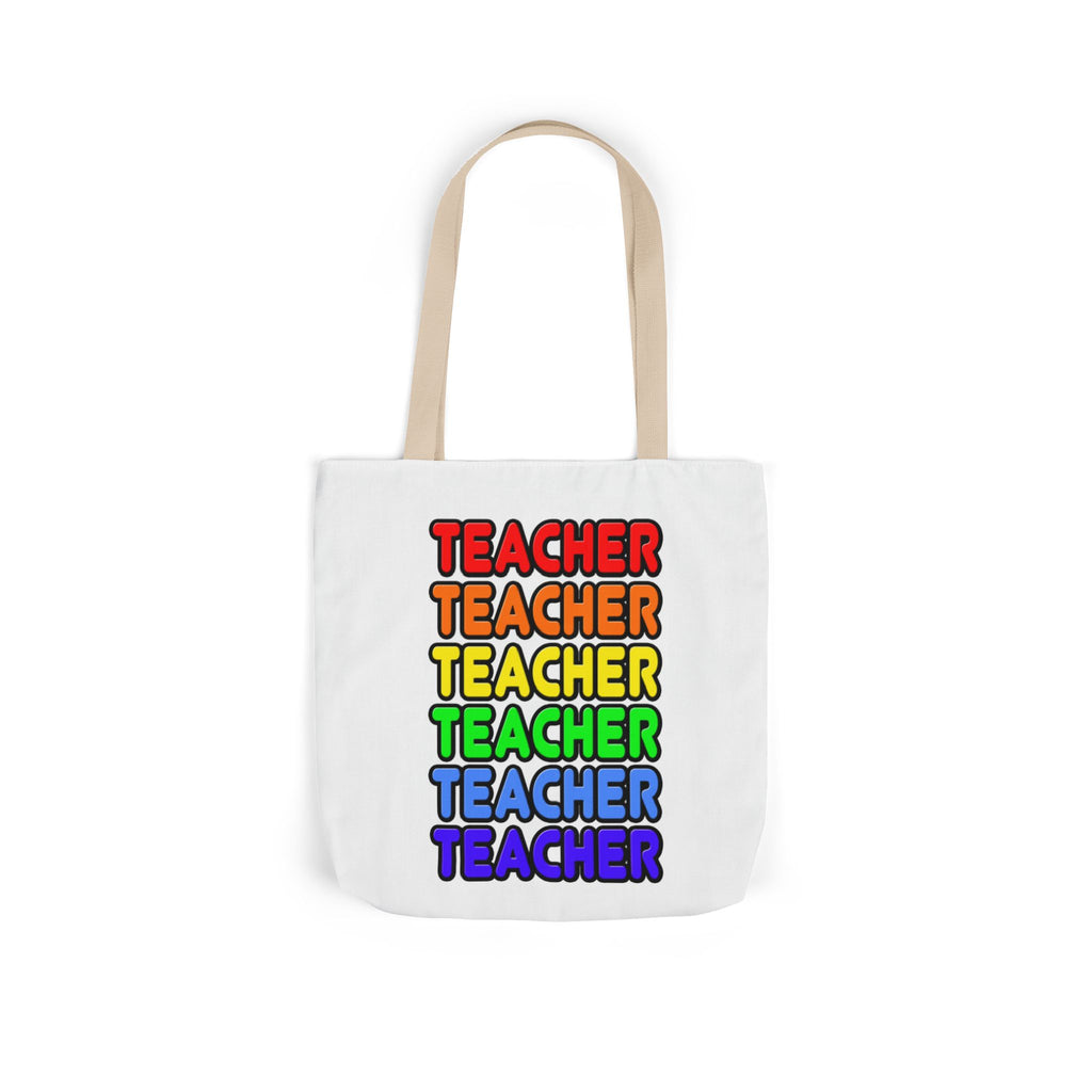 Rainbow Teacher - Canvas Tote Bag, 5-Color Straps