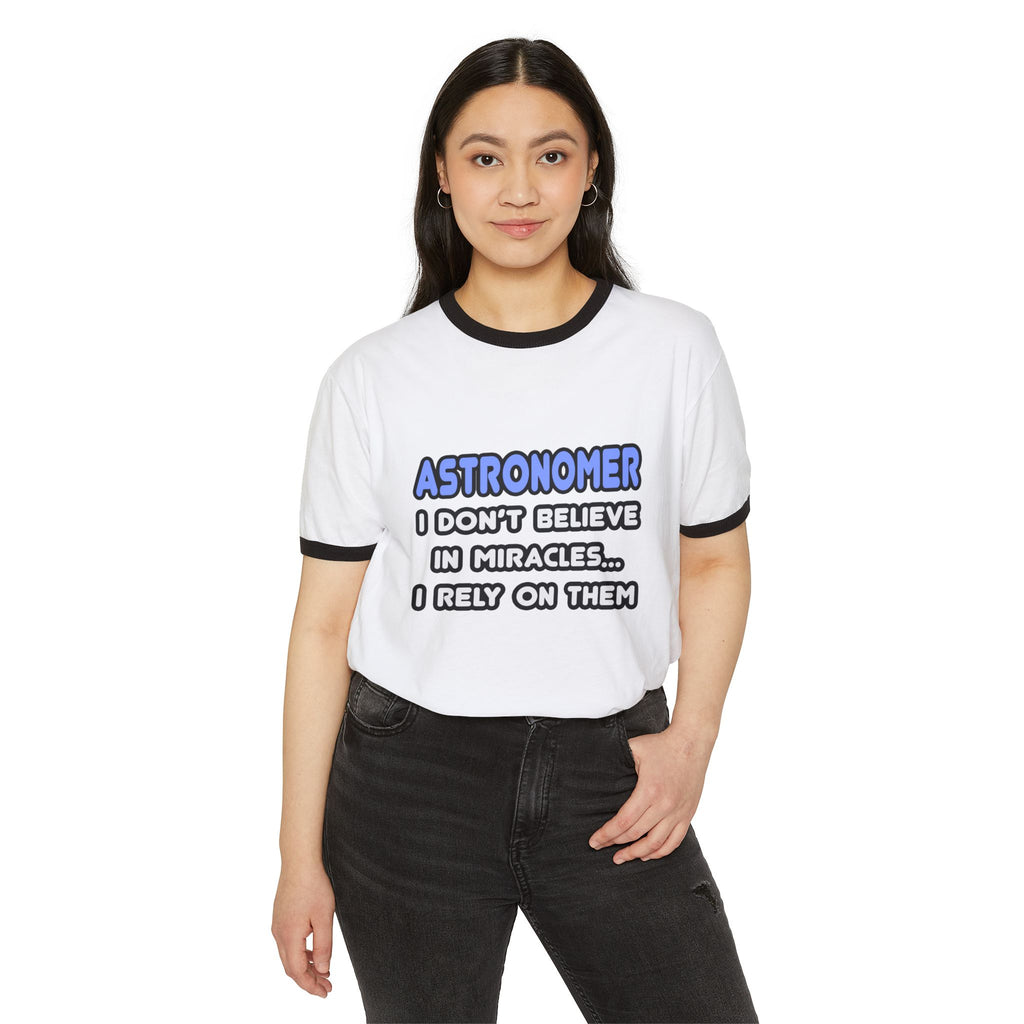 Miracles and Astronomers - Unisex Cotton Ringer T-Shirt