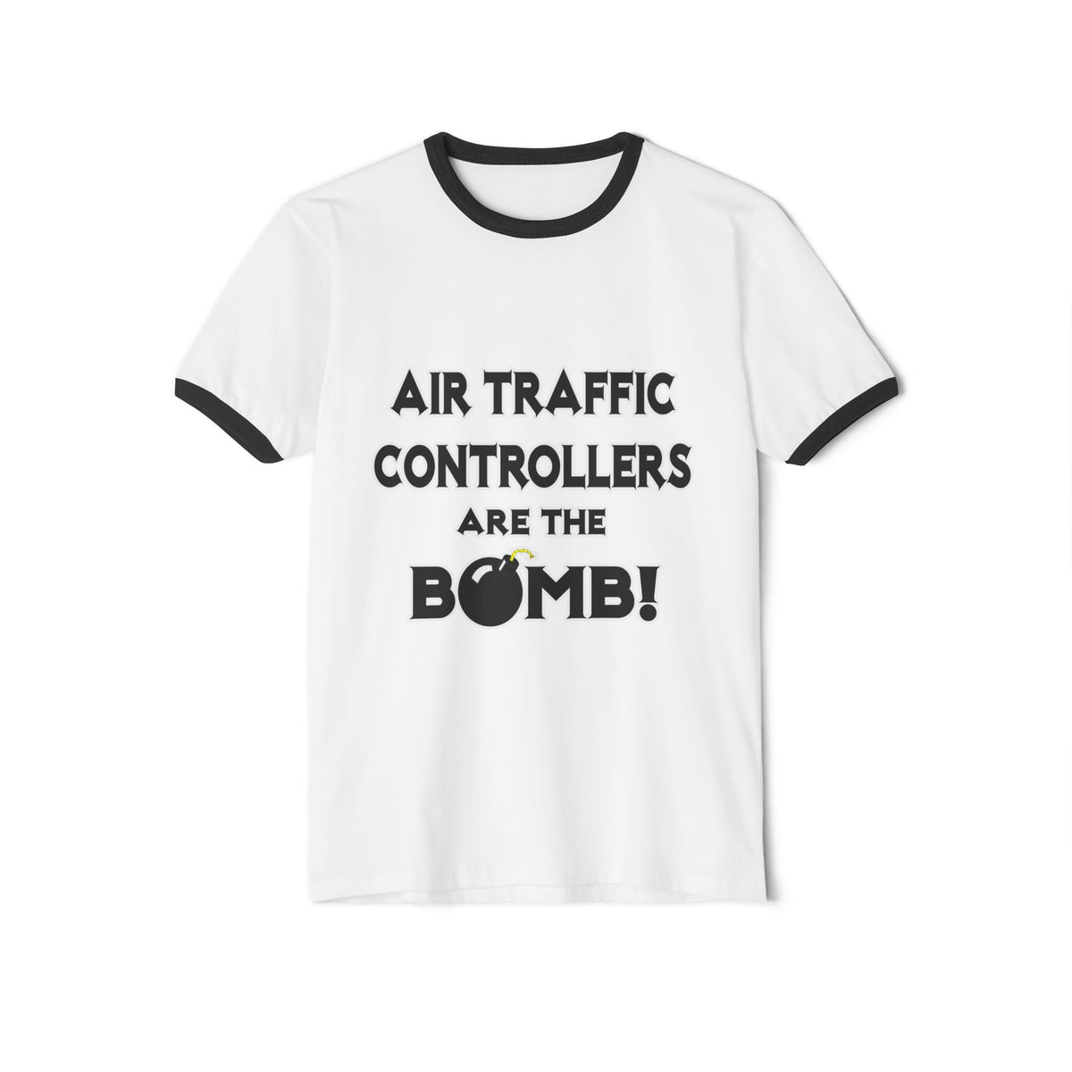 Air Traffic Controllers Are The Bomb! - Unisex Cotton Ringer T-Shirt