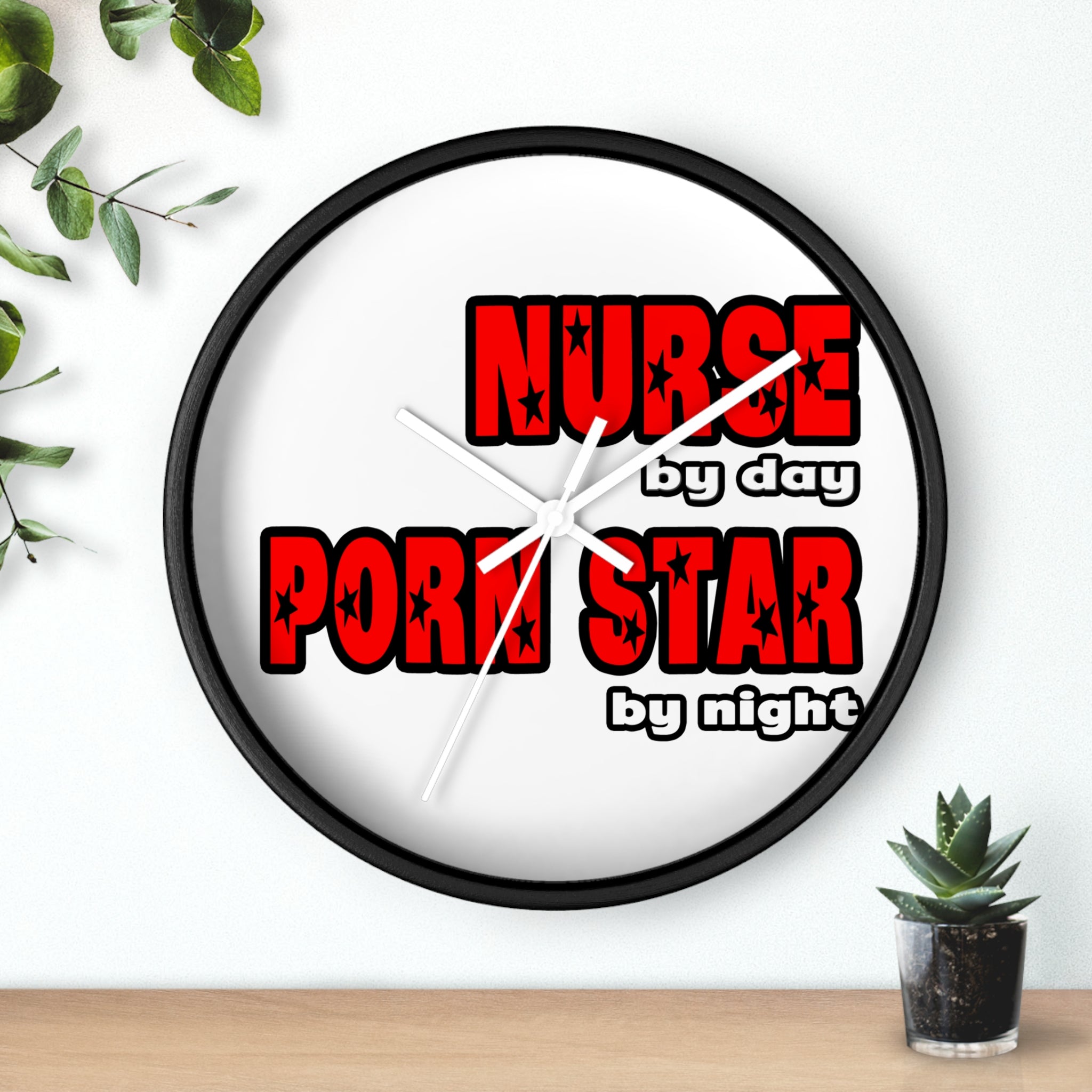Nurse By Day...Porn Star By Night - Wall Clock