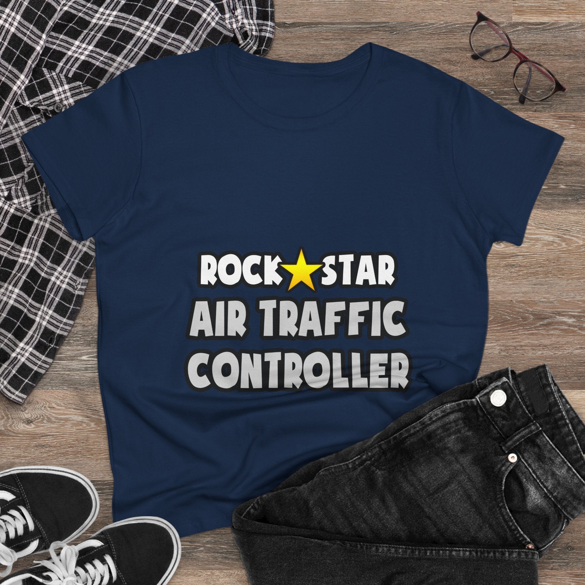 Rock Star Air Traffic Controller - Women's Midweight Cotton Tee