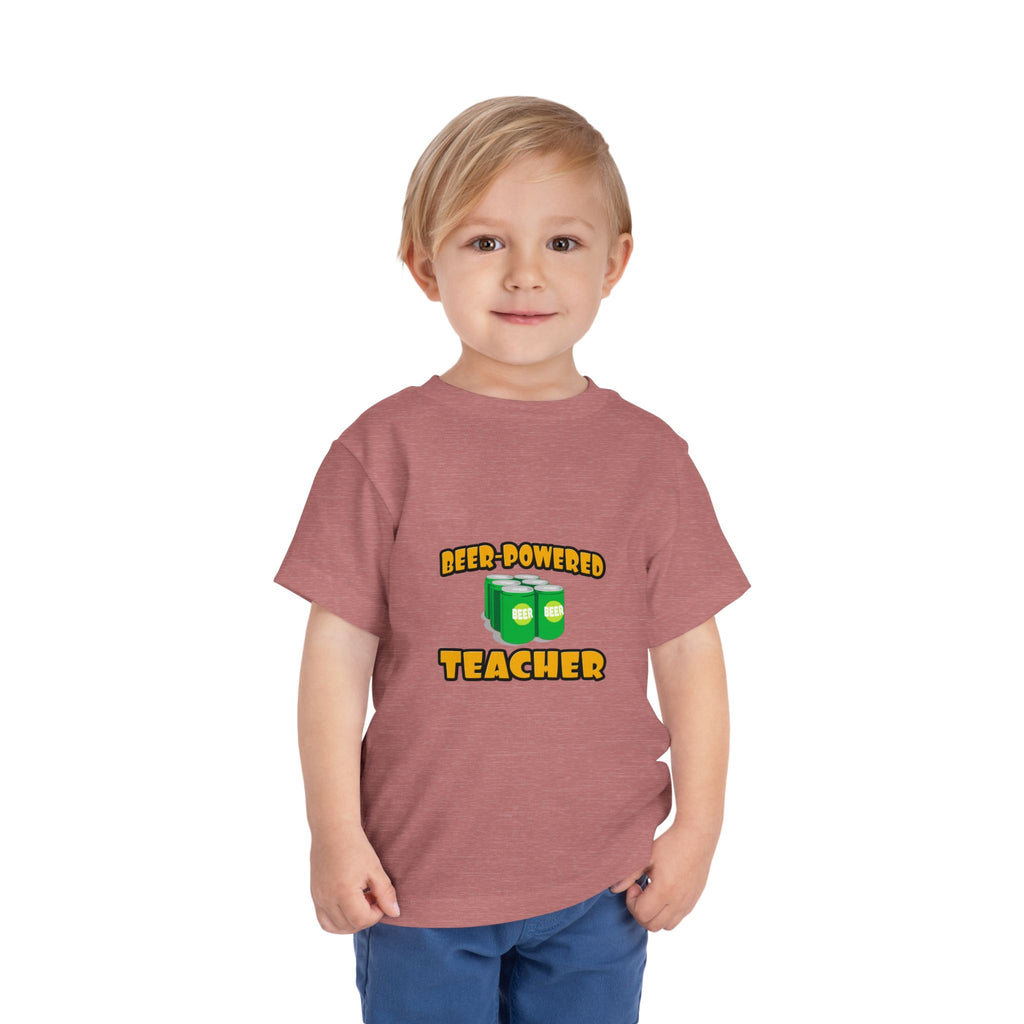 Beer Powered Teacher - Toddler Short Sleeve Tee