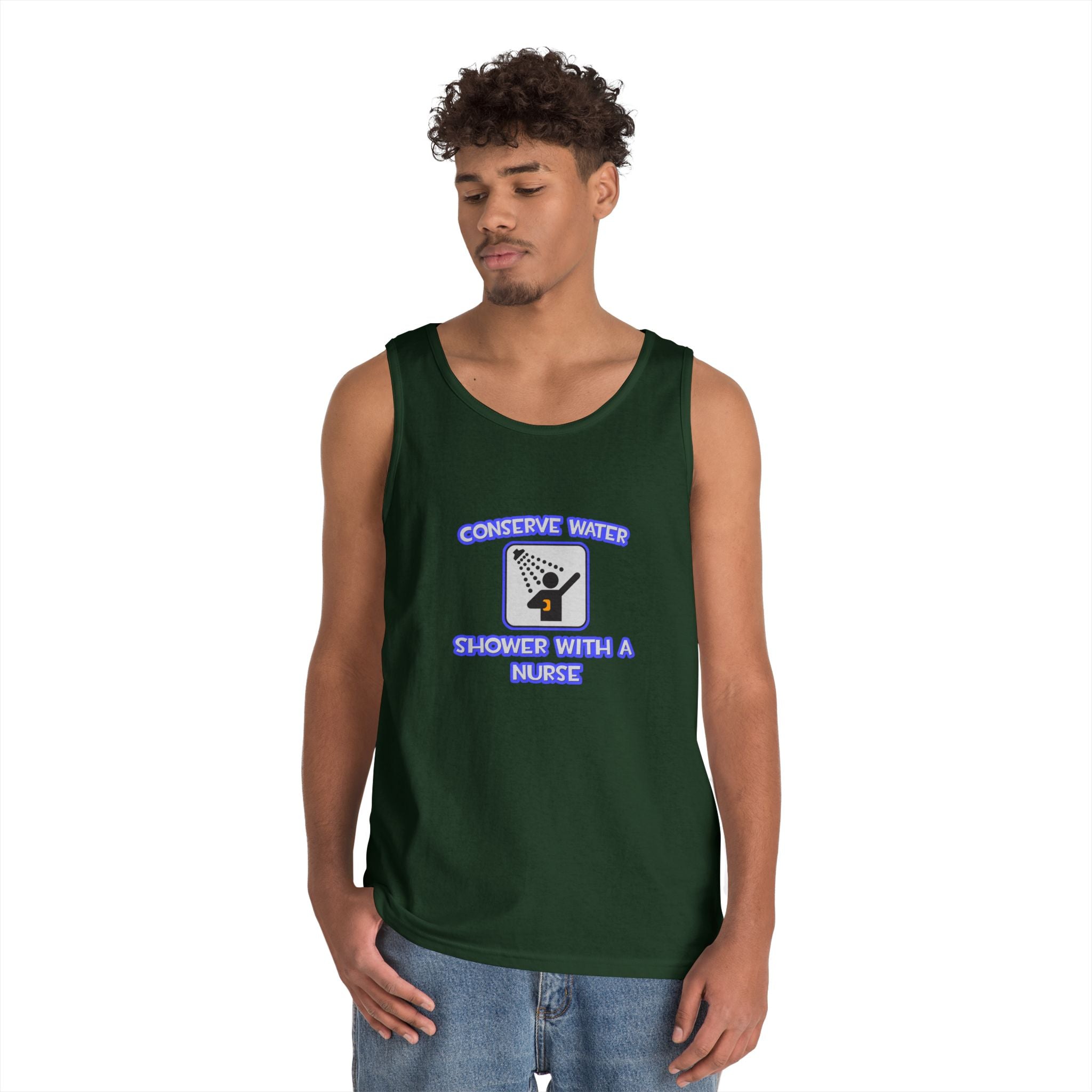 Conserve Water .. Shower With a Nurse - Unisex Heavy Cotton Tank Top