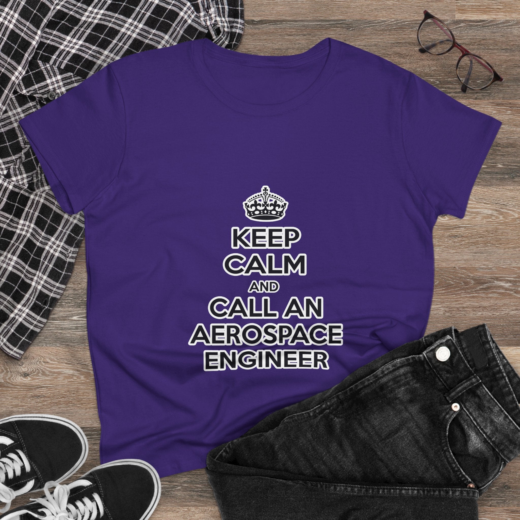 Keep Calm and Call an Aerospace Engineer - Women's Midweight Cotton Tee