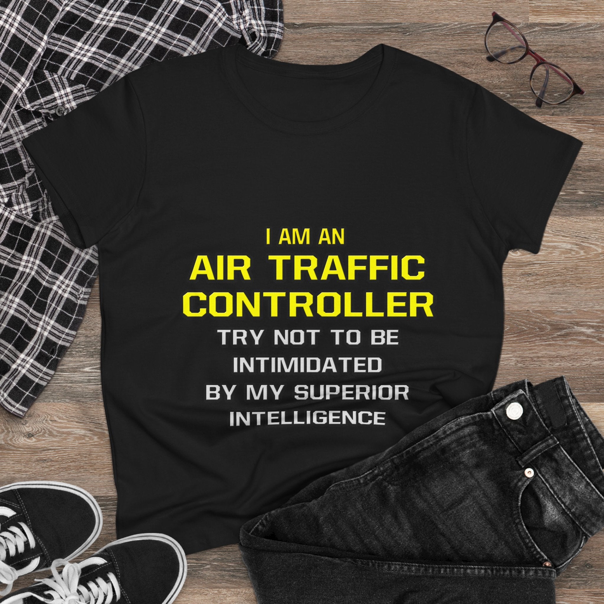 Air Traffic Controller...Superior Intelligence - Women's Midweight Cotton Tee