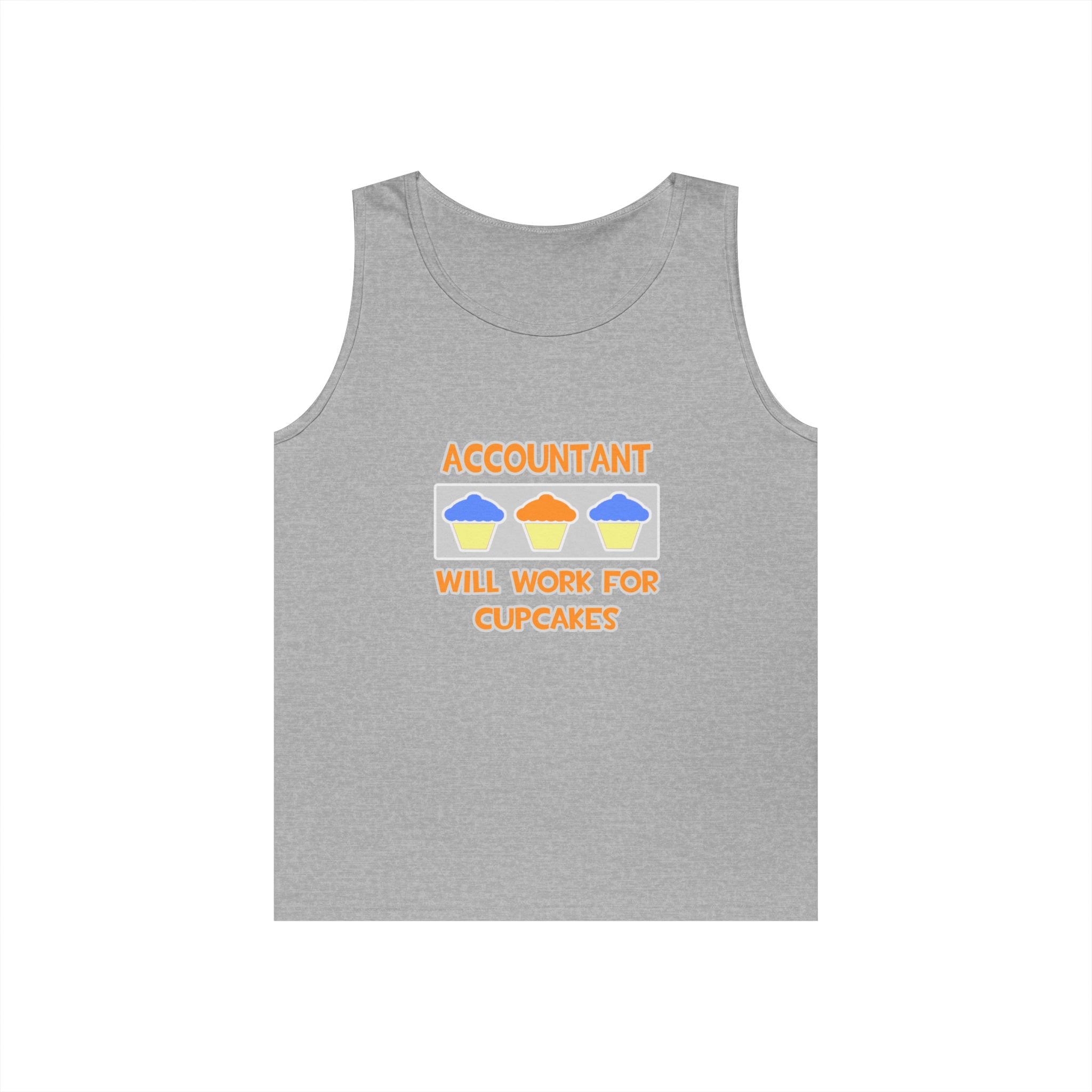Accountant ... Will Work For Cupcakes - Unisex Heavy Cotton Tank Top