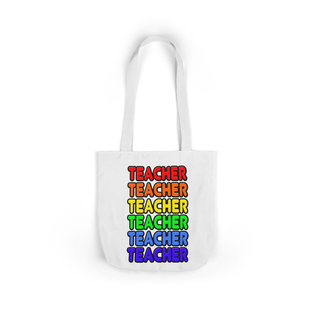 Rainbow Teacher - Canvas Tote Bag, 5-Color Straps