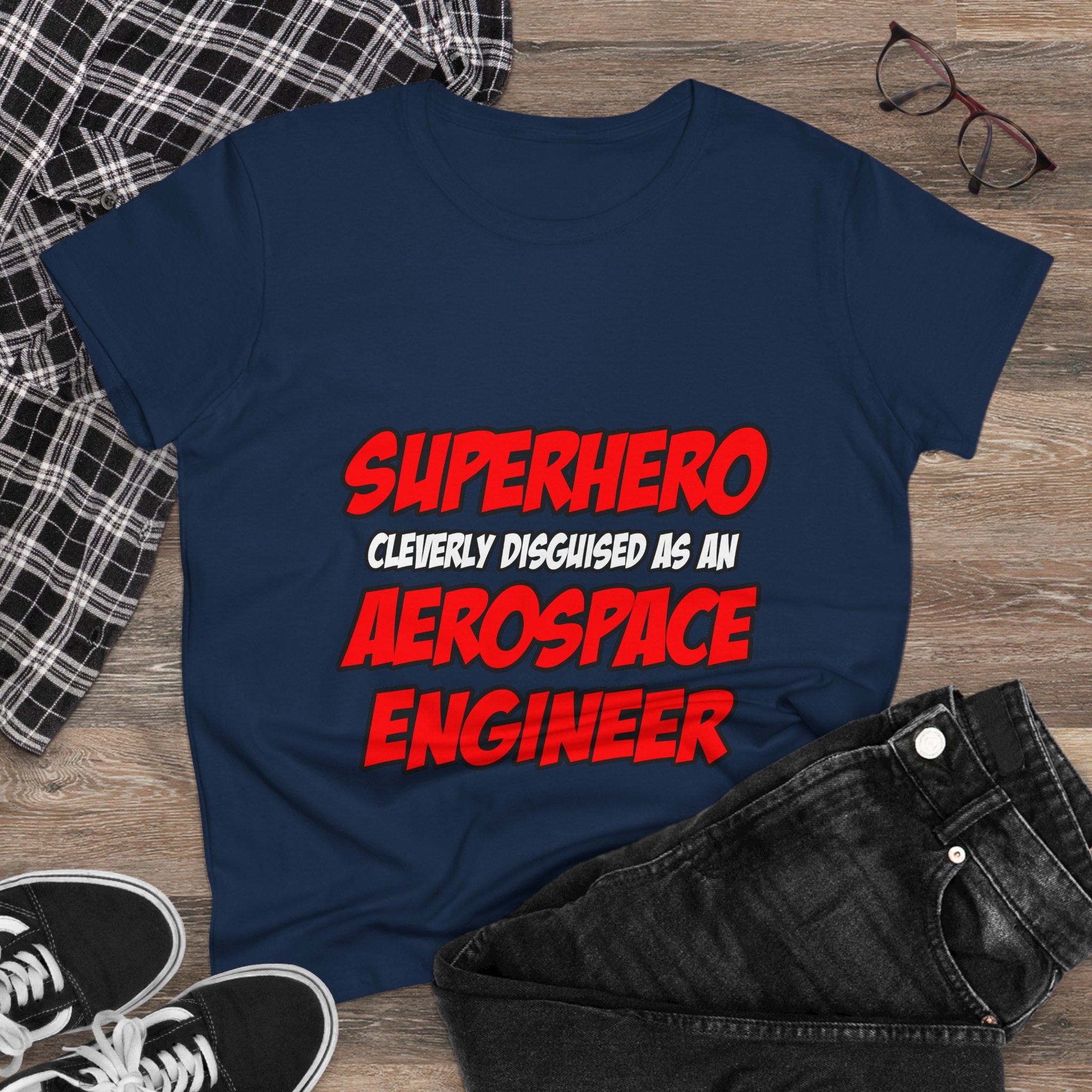 Superhero...Aerospace Engineer - Women's Midweight Cotton Tee